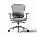 Chaise de bureau ergonomique en maille grise avec accoudoirs et roulettes 60 x 60 x 100cm