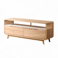 Meuble télé en bois avec tiroirs de rangement 120 x 40 x 45cm couleur bois clair