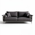 Canapé en tissu gris foncé avec coussins latéraux 200 x 90 x 85cm