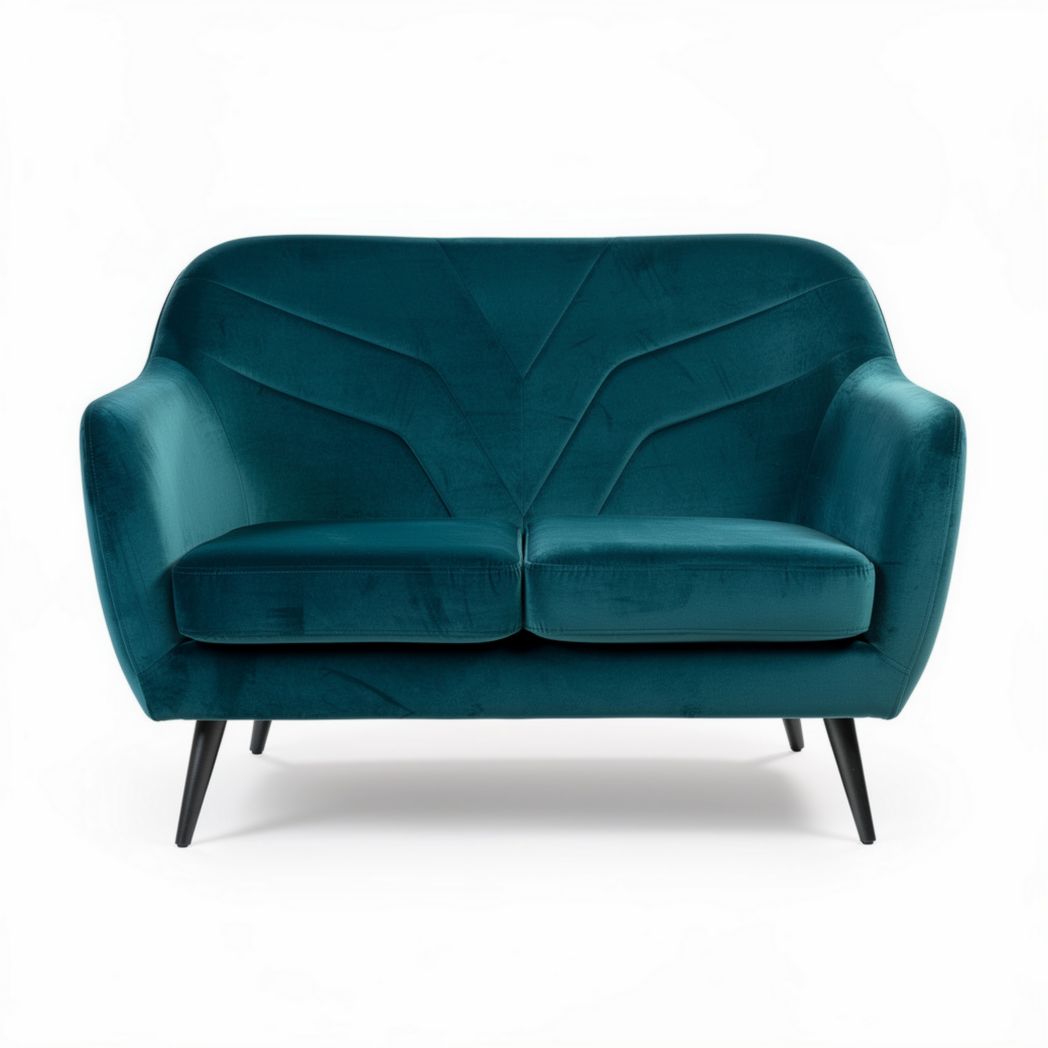 Canapé moderne en velours vert émeraude 120 x 70 x 80cm pour deux personnes