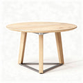 Table ronde en bois de chêne avec pieds en métal 120 x 120 x 75cm